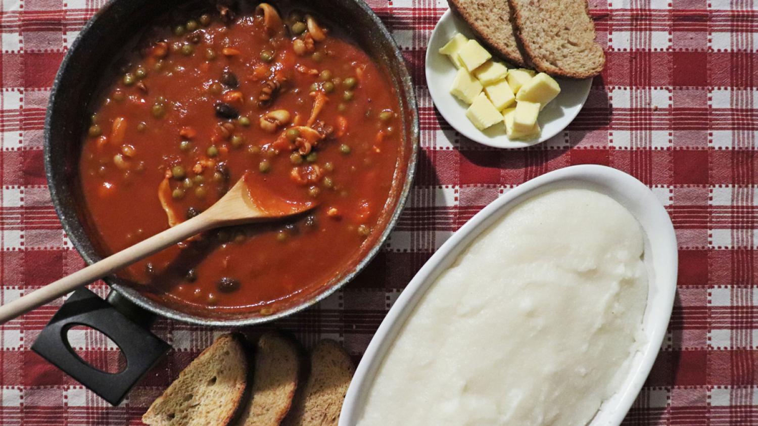 Polenta Bianca Al Sugo Con Seppioline | Molino Peila SpA